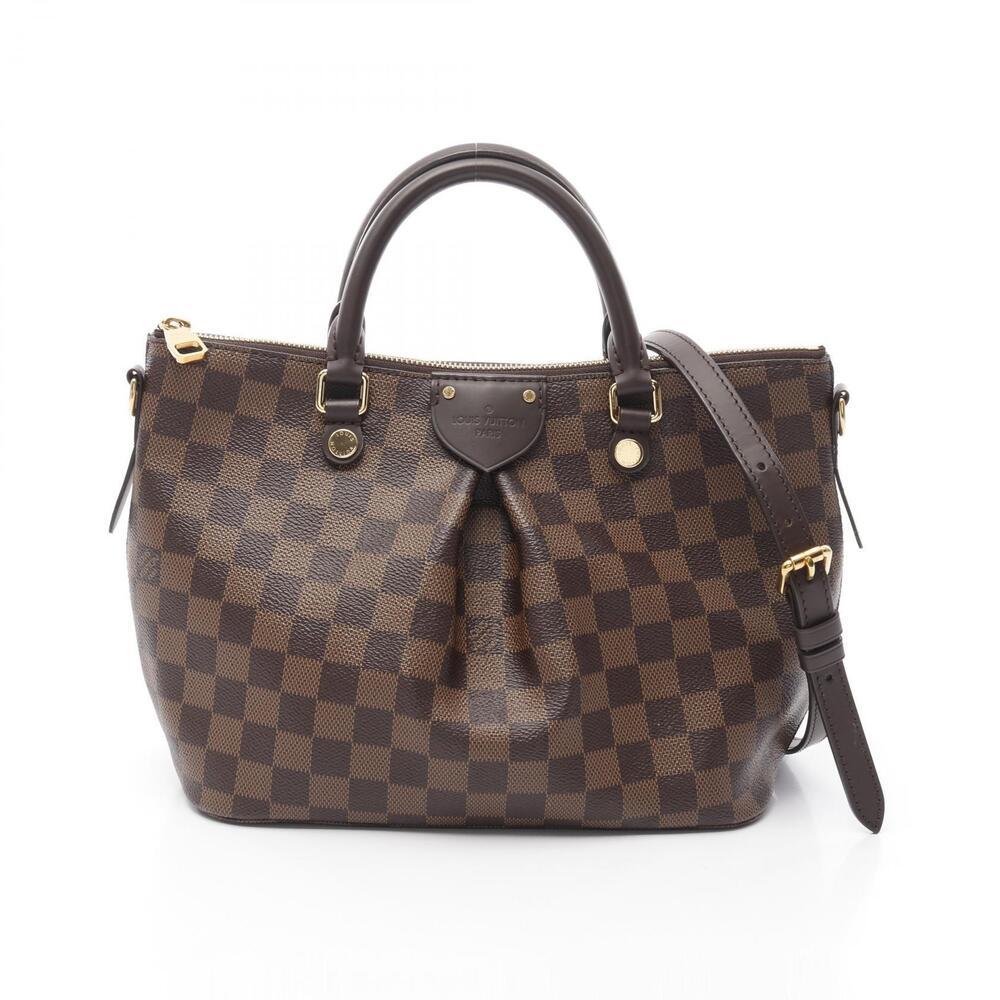 Louis Vuitton Siena Damier Ebene Brown Handbag Canvas Leather Brown